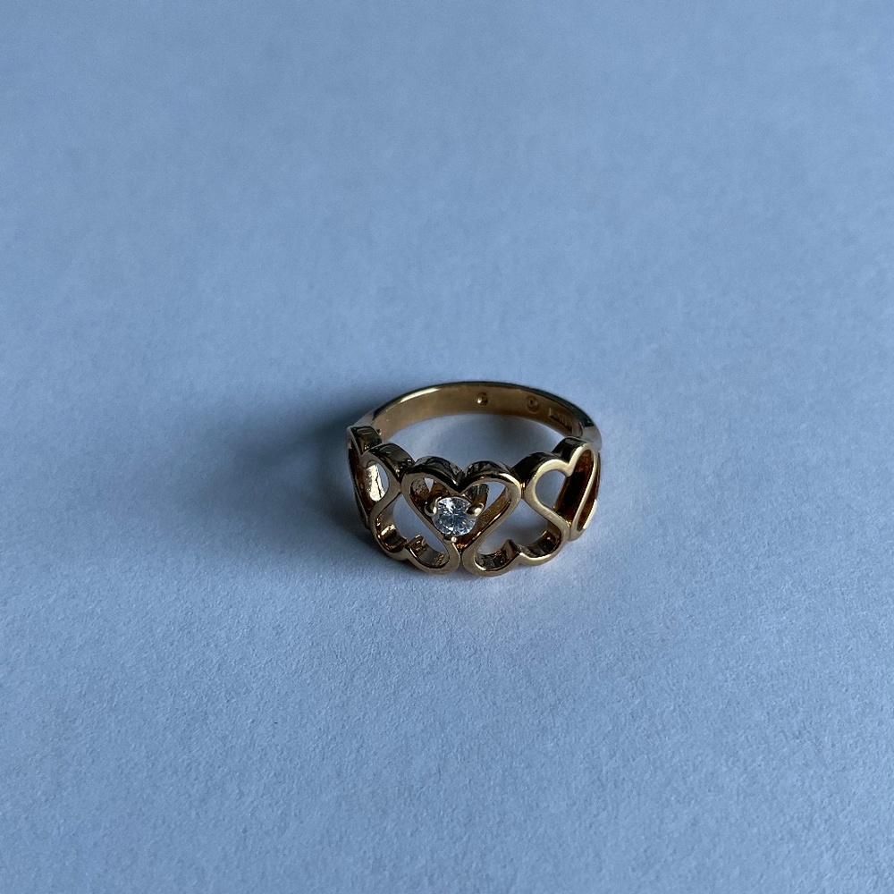 Heart Ring with a Diamond - Picture 2 of 12